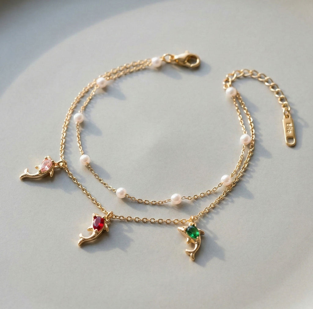 Luna Dolphin Charm Bracelet