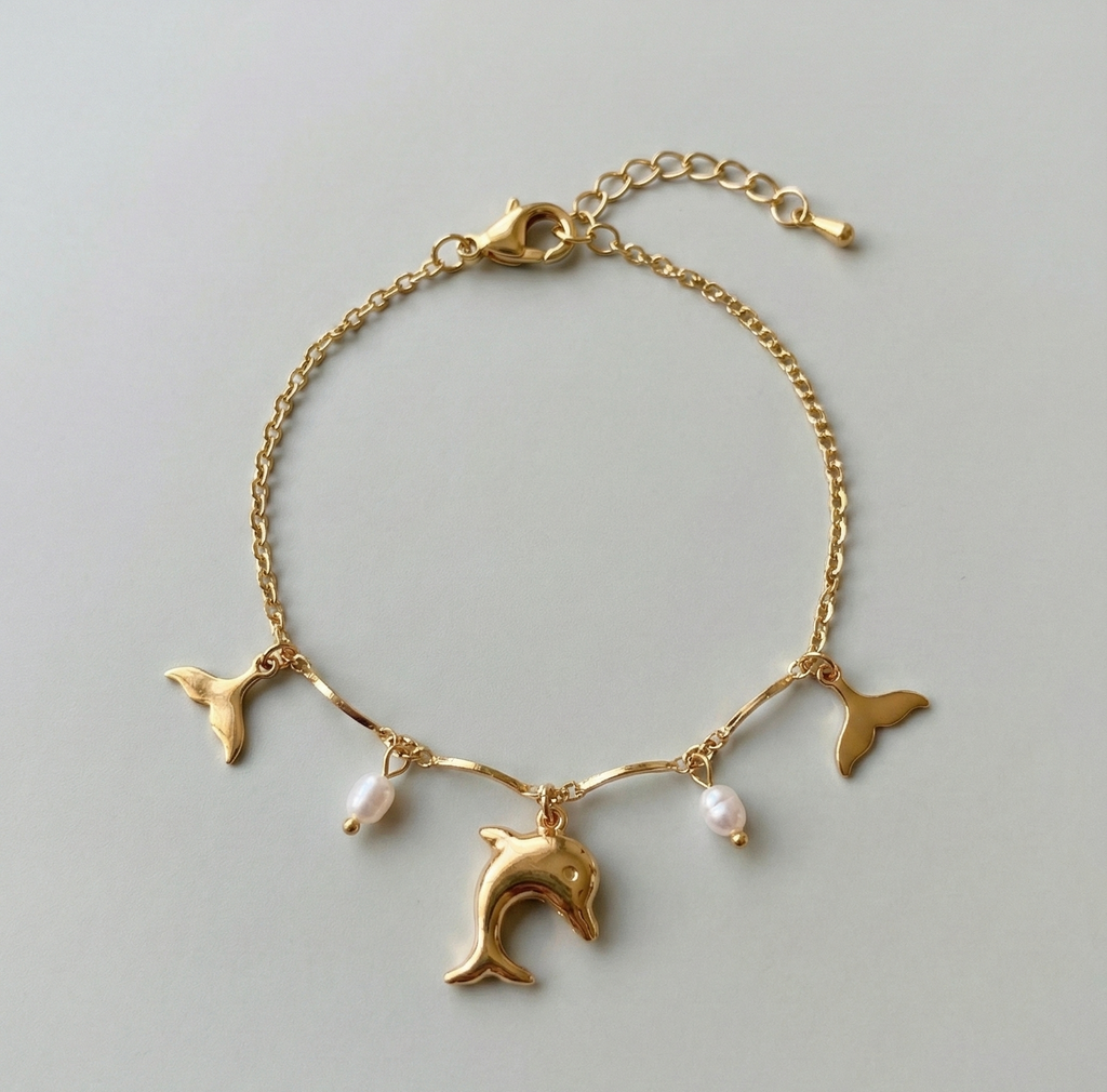 Golden Tide Dolphin Bracelet